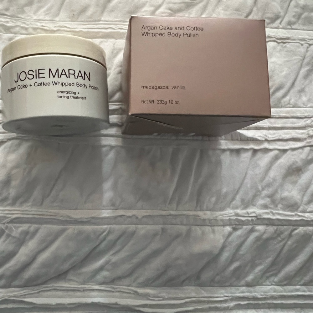 JOSIE MARAN White and Pink Argan Cake & Coffee Whipped Body Polish